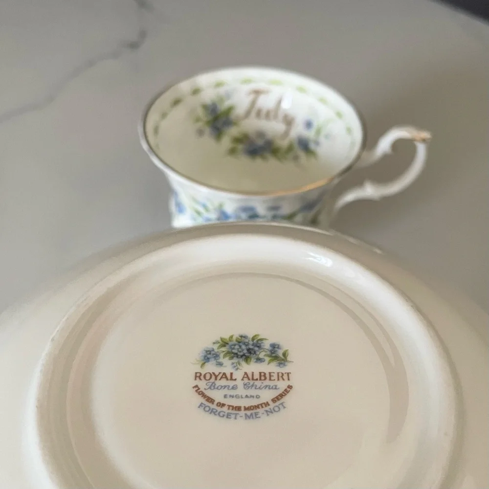 July Forget-Me-Not Cup & Saucer by Royal Albert